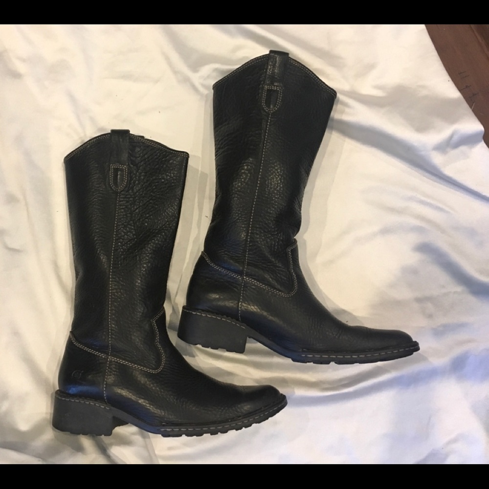 Born Leather Black Boots Size 9